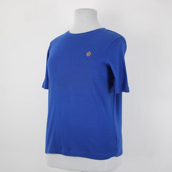 Lauren Ralph Lauren Madison Ave High NEW Sz 1X Royal Blue Embroidered Logo Top
