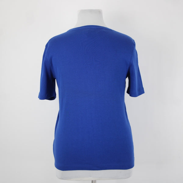 Lauren Ralph Lauren Madison Ave High NEW Sz 1X Royal Blue Embroidered Logo Top