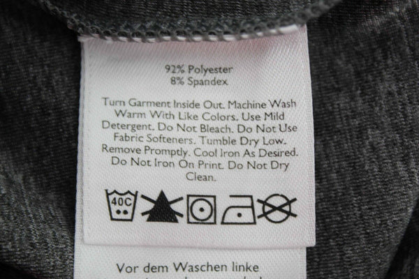Eddie Bauer Sz M Gray Tab Sleeve Button Up Polyester Blend Top