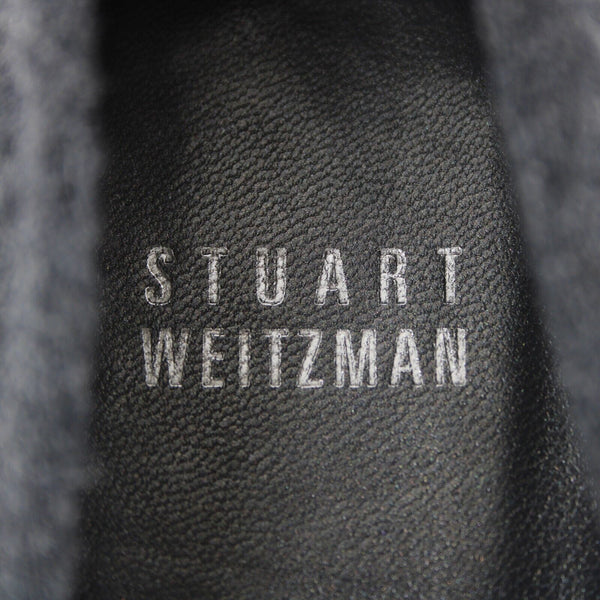 Stuart Weitzman Sz 6 M Gray Burgundy Black Bead Fabric Upper Leather Inner Flats