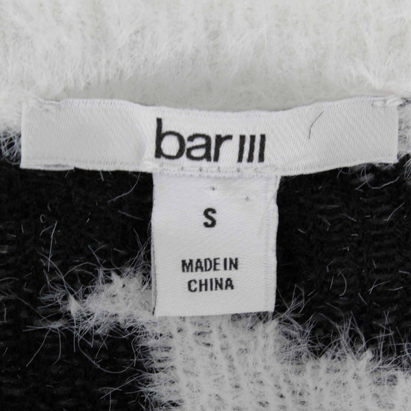 Bar III NEW $70 Sz S White Black Zebra Print Long Sleeve Nylon Acrylic Sweater