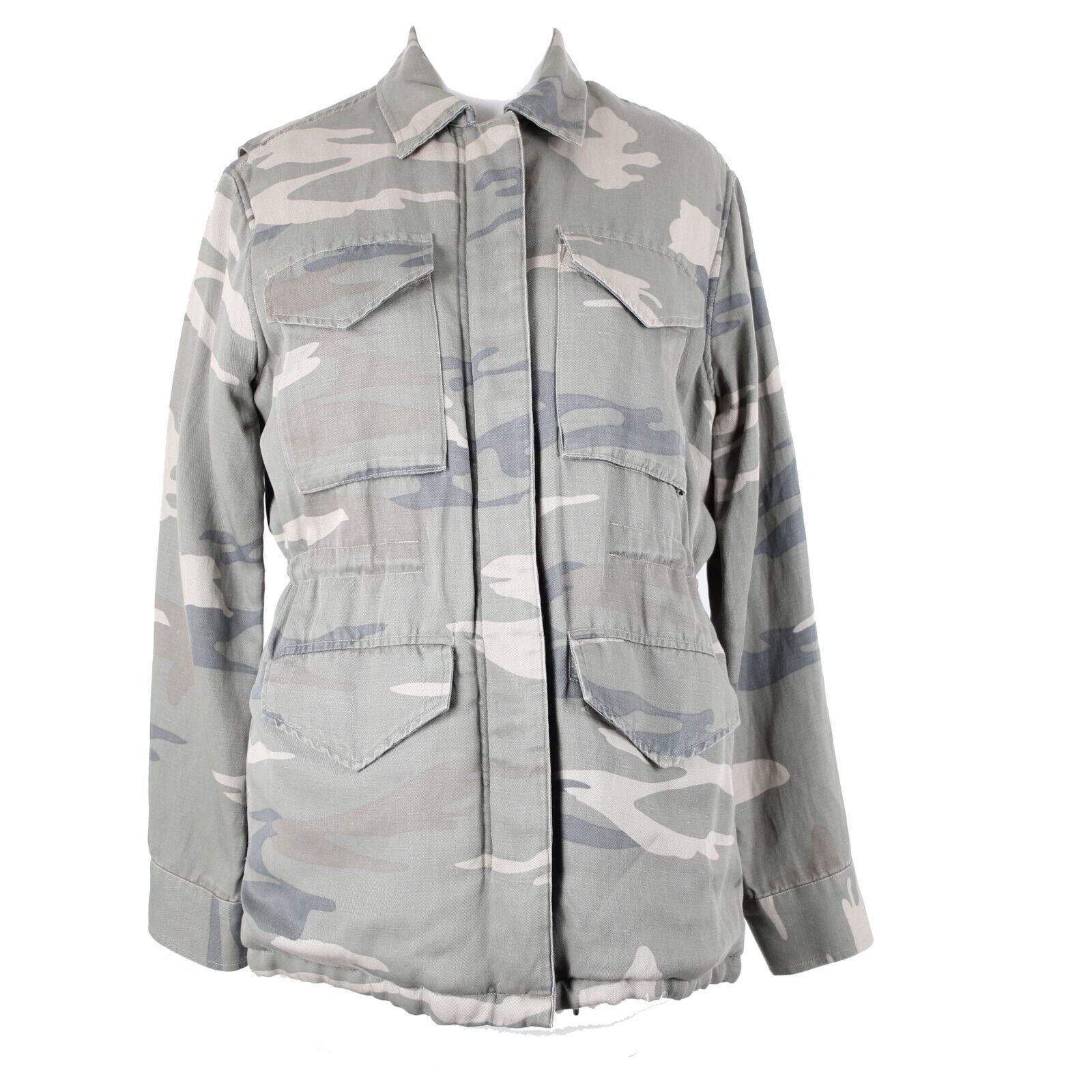 Rails Whitaker Sz S Green Sage Camo Collared Pocketed Lyocell Tencel Jacket