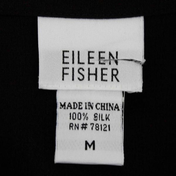 Eileen Fisher Sz M Dark Purple Button Closure 100% Silk Wrap Light Jacket