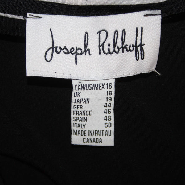 Joseph Ribkoff Top Sz 16 Black White Draped Collar Polyester Spandex Top