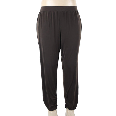 Chicos NEW Ankle Sz 3 x 28 Cocoa Bean Brown Tapered 100% Poly Spandex Pant