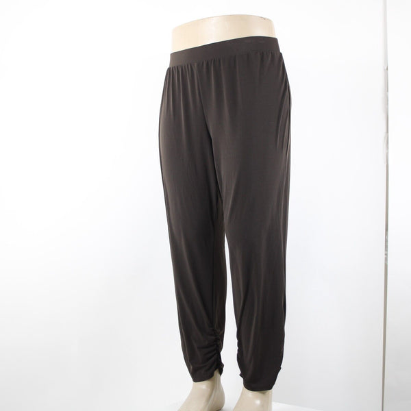 Chicos NEW Ankle Sz 3 x 28 Cocoa Bean Brown Tapered 100% Poly Spandex Pant