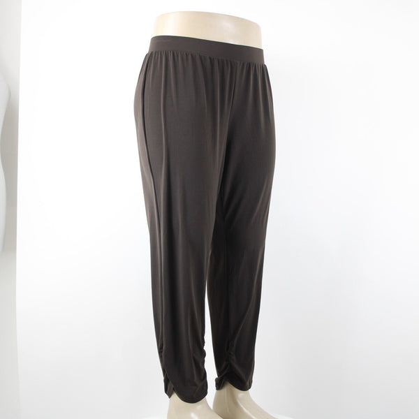 Chicos NEW Ankle Sz 3 x 28 Cocoa Bean Brown Tapered 100% Poly Spandex Pant