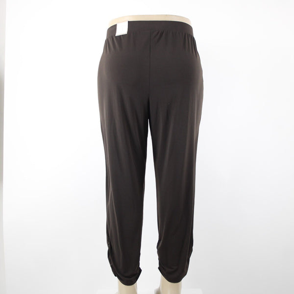 Chicos NEW Ankle Sz 3 x 28 Cocoa Bean Brown Tapered 100% Poly Spandex Pant