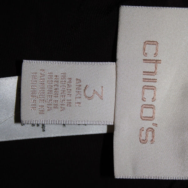 Chicos NEW Ankle Sz 3 x 28 Cocoa Bean Brown Tapered 100% Poly Spandex Pant