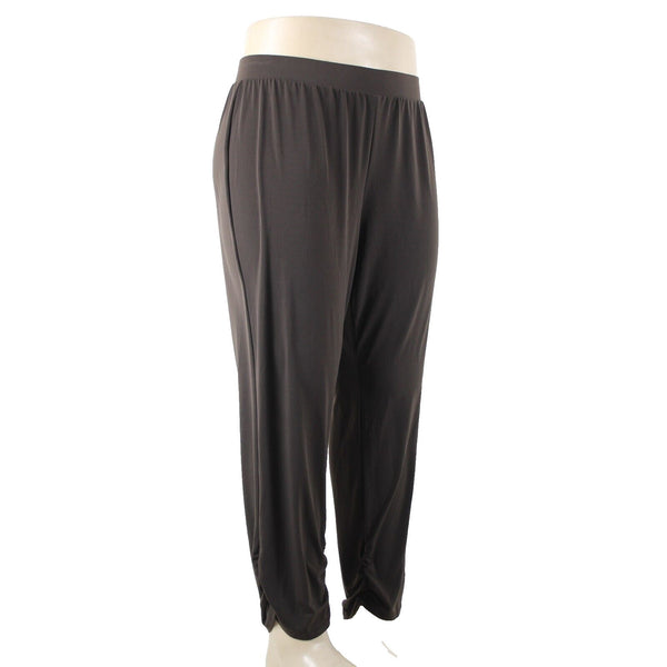 Chicos NEW Ankle Sz 3 x 28 Cocoa Bean Brown Tapered 100% Poly Spandex Pant