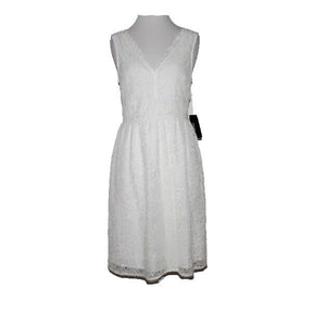 Nicole Miller NEW $72 Sz 4 White on White Laceover Lining Nylon Polyester Dress