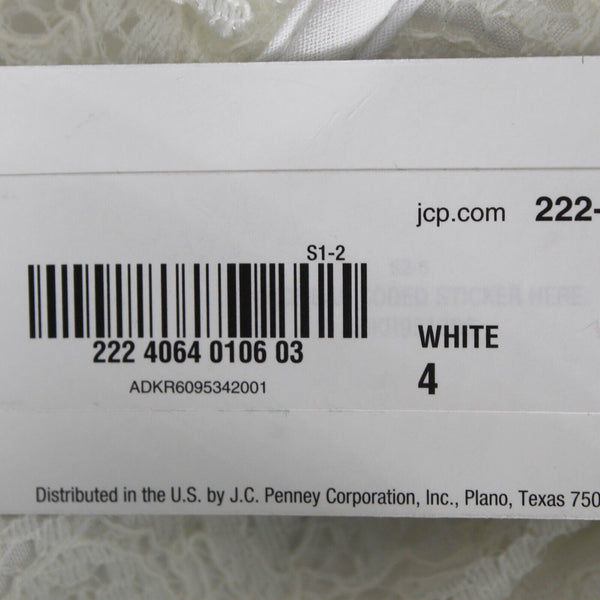 Nicole Miller NEW $72 Sz 4 White on White Laceover Lining Nylon Polyester Dress