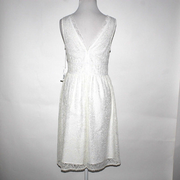 Nicole Miller NEW $72 Sz 4 White on White Laceover Lining Nylon Polyester Dress
