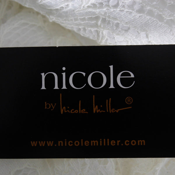 Nicole Miller NEW $72 Sz 4 White on White Laceover Lining Nylon Polyester Dress