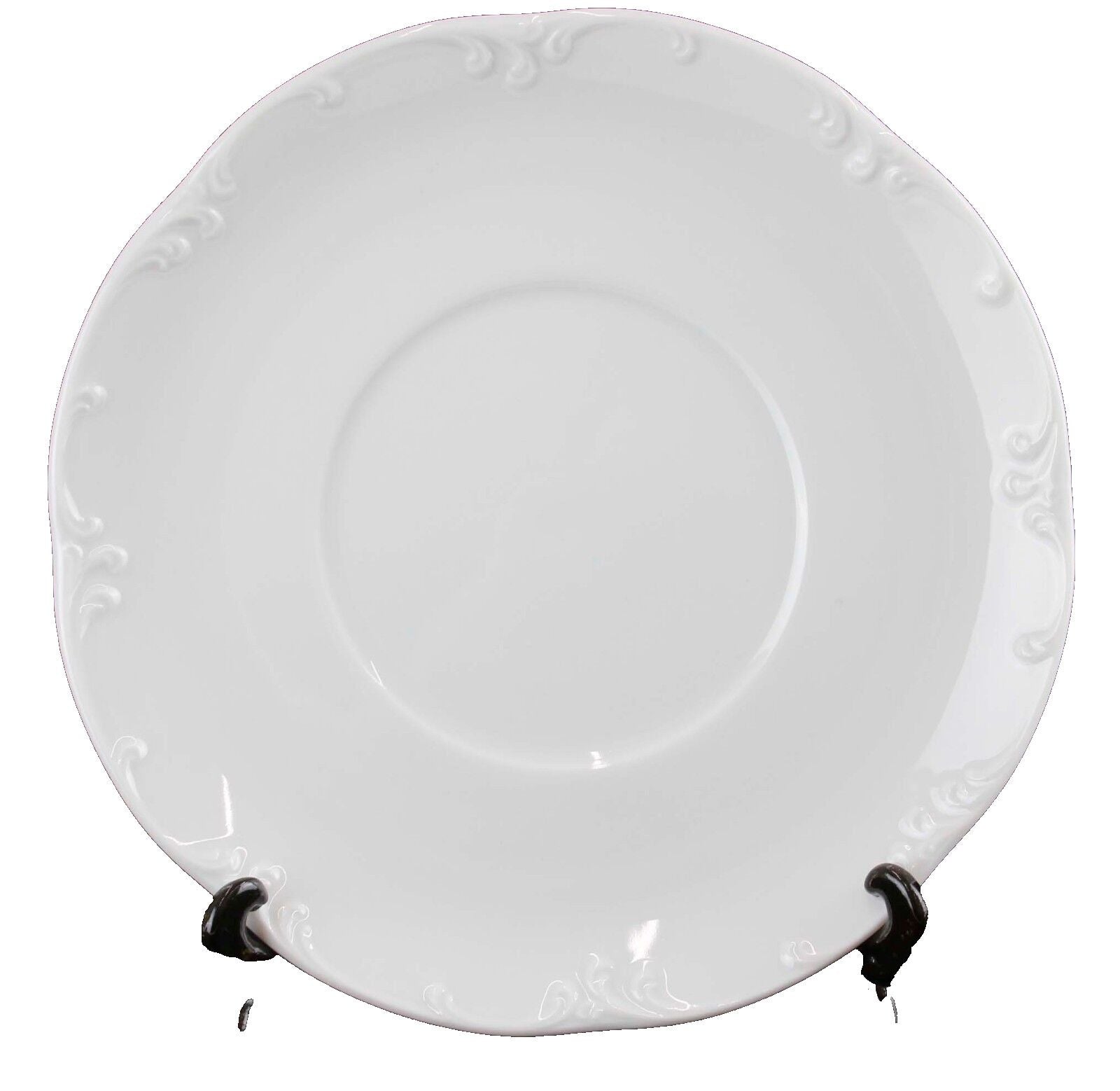 Rosenthal Group Germany Classic Rose Collection White Flourish Edge Saucer