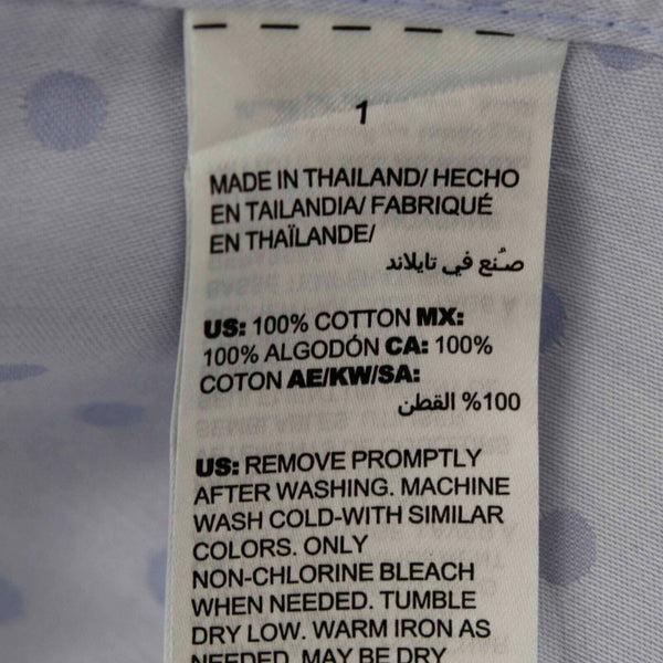 Chicos NEW $90 Sz 1 Blue Ruffle Trim Dot DoNo Iron 100% Cotton Shirt Top