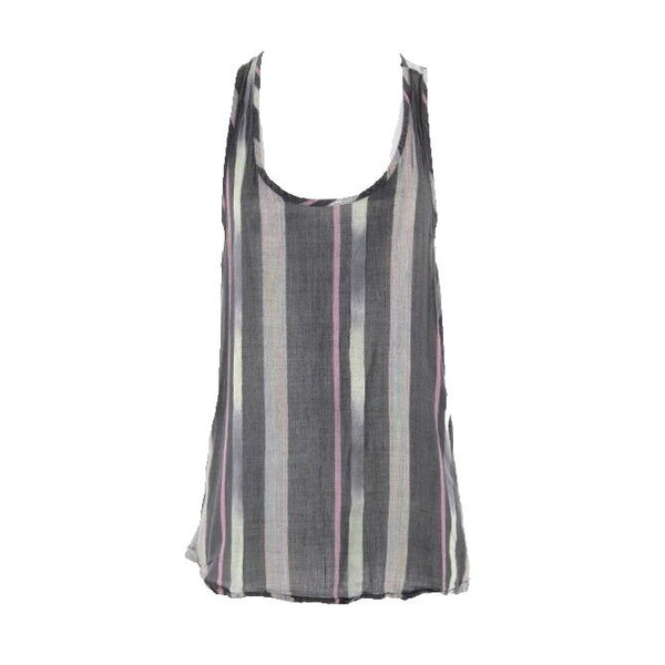 Staring at Stars Sz S Black Gray Purple Multi Cotton Blend Racerback Top