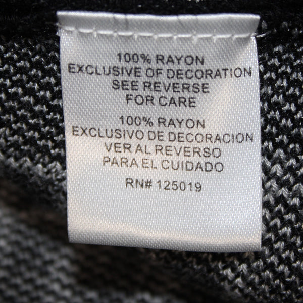 Joseph A Sweater Sz L Black Gray Pullover Collared Tunic 100% Rayon Sweater