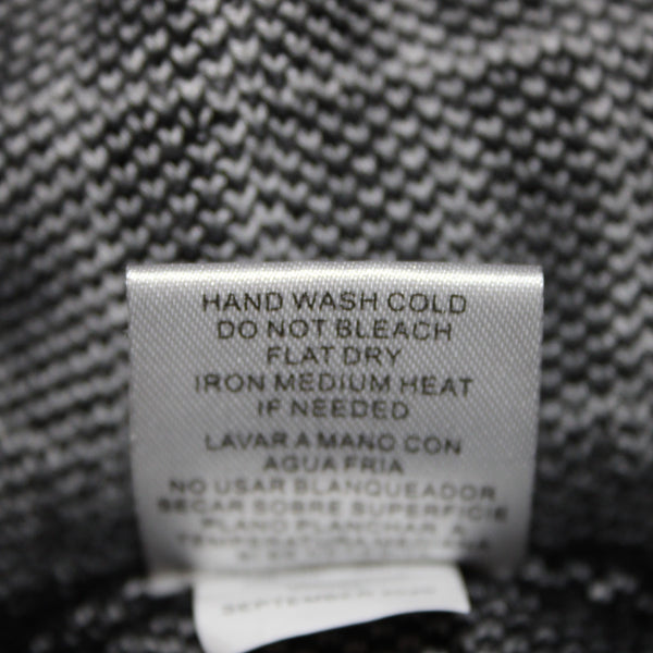 Joseph A Sweater Sz L Black Gray Pullover Collared Tunic 100% Rayon Sweater