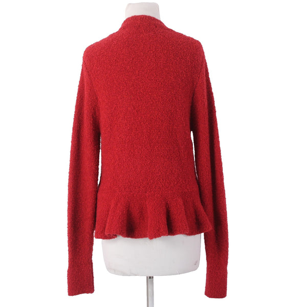 Moda International Cardigan Sweater NEW Sz L Red Acrylic Wool Nylon Cardigan