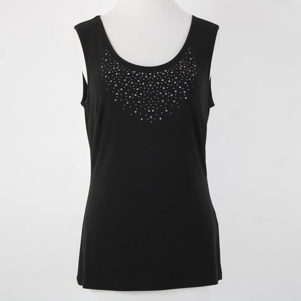 Frank Lyman NEW $312 Sz 8 Black Mesh Rhinestone 2 Pc Polyester Elastane Top