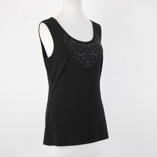 Frank Lyman NEW $312 Sz 8 Black Mesh Rhinestone 2 Pc Polyester Elastane Top