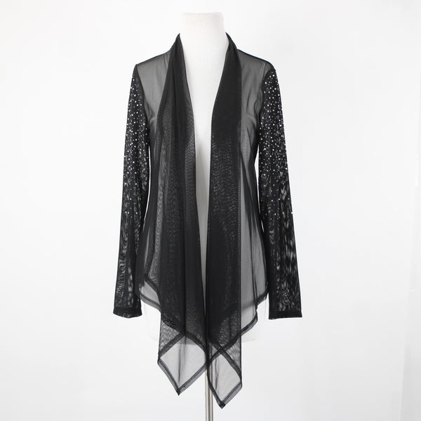 Frank Lyman NEW $312 Sz 8 Black Mesh Rhinestone 2 Pc Polyester Elastane Top
