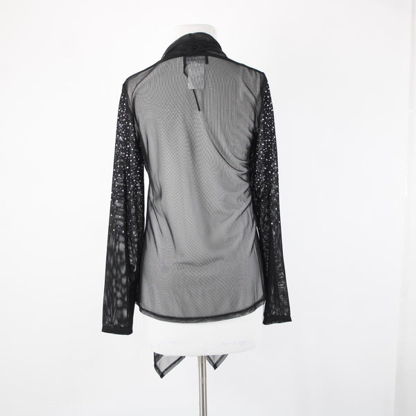 Frank Lyman NEW $312 Sz 8 Black Mesh Rhinestone 2 Pc Polyester Elastane Top