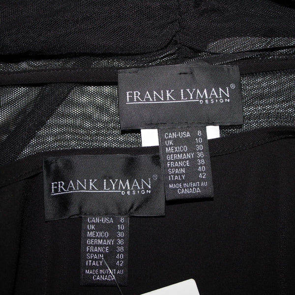 Frank Lyman NEW $312 Sz 8 Black Mesh Rhinestone 2 Pc Polyester Elastane Top