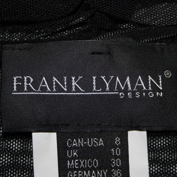 Frank Lyman NEW $312 Sz 8 Black Mesh Rhinestone 2 Pc Polyester Elastane Top
