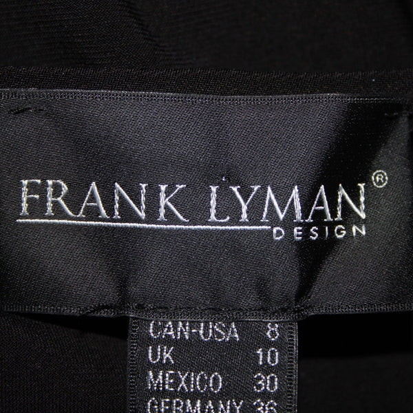 Frank Lyman NEW $312 Sz 8 Black Mesh Rhinestone 2 Pc Polyester Elastane Top