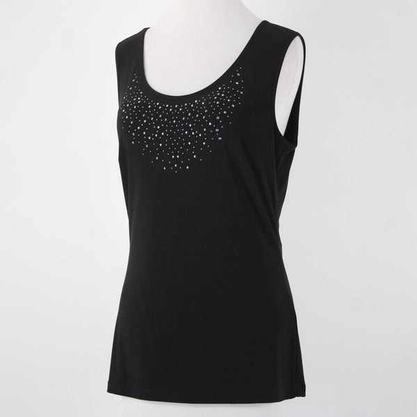 Frank Lyman NEW $312 Sz 8 Black Mesh Rhinestone 2 Pc Polyester Elastane Top