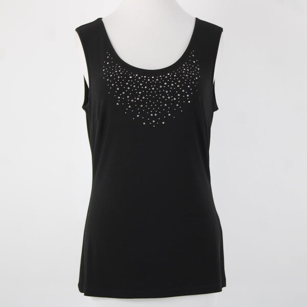Frank Lyman NEW $312 Sz 8 Black Mesh Rhinestone 2 Pc Polyester Elastane Top