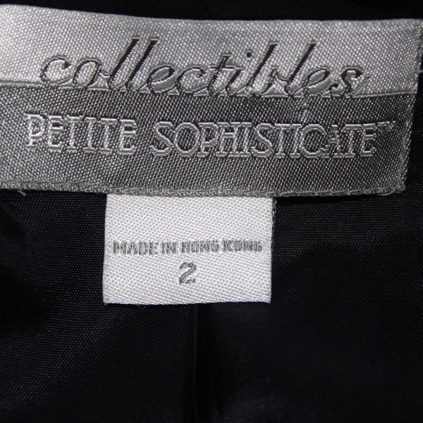 Petite Sophisticate Collectible Blazer Jacket  Sz 2p Black Acetate Polyester