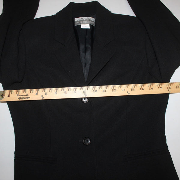 Petite Sophisticate Collectible Blazer Jacket  Sz 2p Black Acetate Polyester