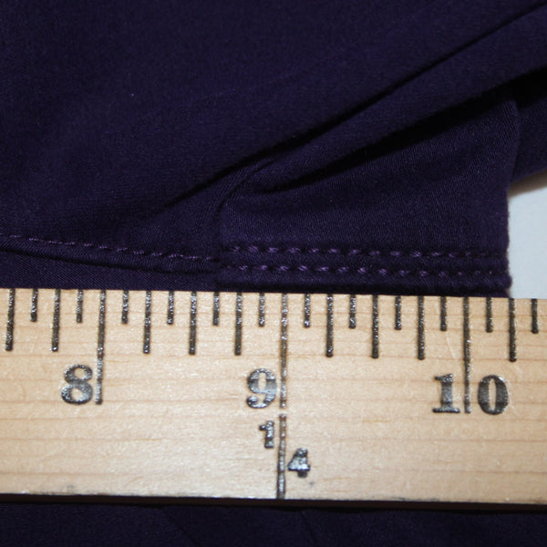 Chicos Pant Sz 1 x 29  Dark Purple Faux Pockets Straight Leg Cotton Spandex Pant