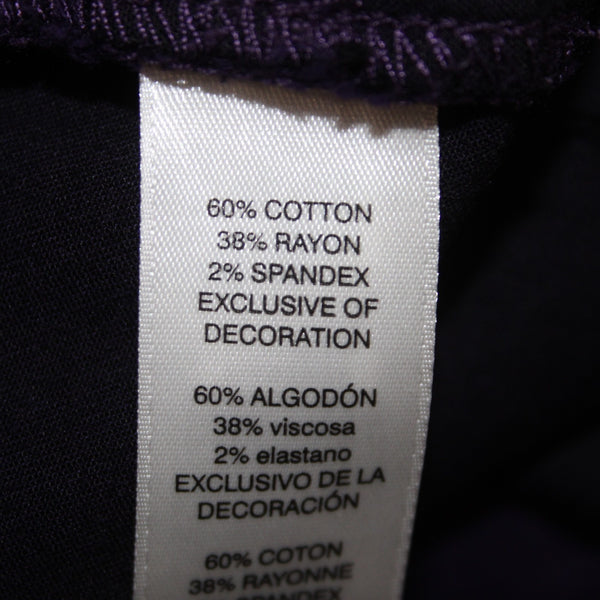 Chicos Pant Sz 1 x 29  Dark Purple Faux Pockets Straight Leg Cotton Spandex Pant