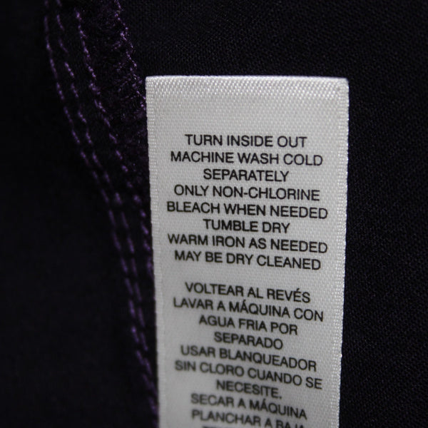 Chicos Pant Sz 1 x 29  Dark Purple Faux Pockets Straight Leg Cotton Spandex Pant