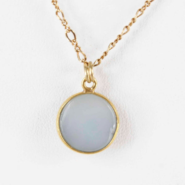 Drusy 16" Goldtone Round Reversible Drusy Lobster Closure Necklace