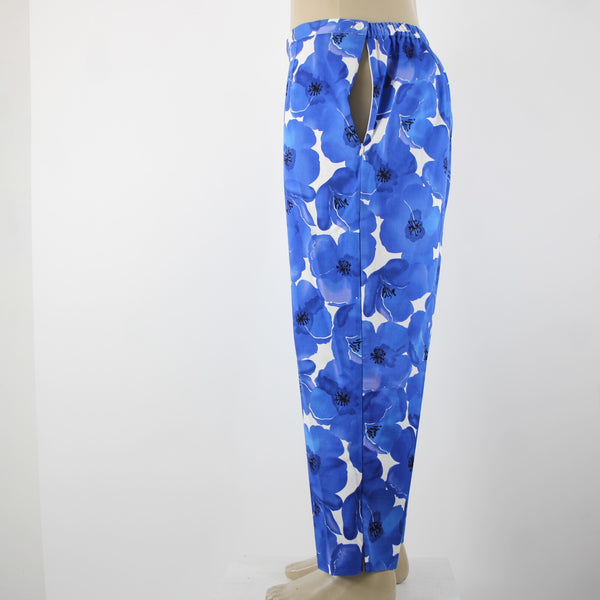 Sutton Studio NEW $79 Sz 18w x 25.5 Blue White Elastic Sides Cotton Lycra Pant