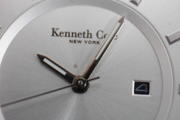 Kenneth Cole NY Sz 9in Black Leather Band Stainless Steel U-54-03-KC11993 Watch