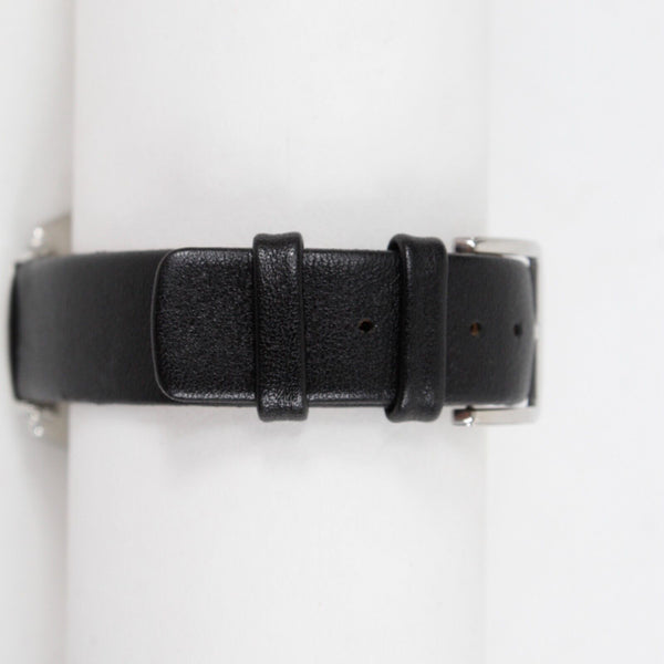 Kenneth Cole NY Sz 9in Black Leather Band Stainless Steel U-54-03-KC11993 Watch