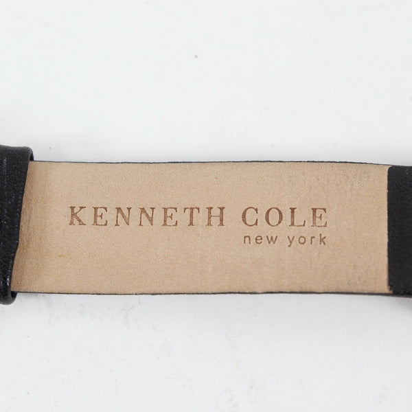 Kenneth Cole NY Sz 9in Black Leather Band Stainless Steel U-54-03-KC11993 Watch