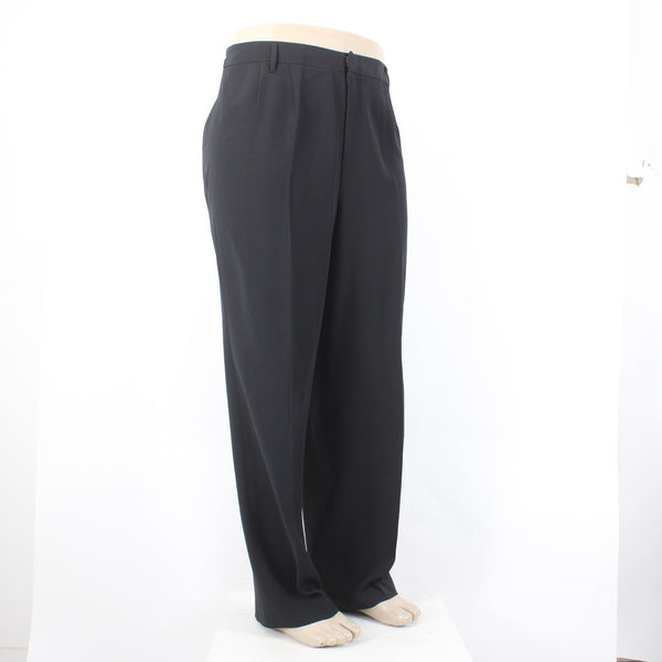 Linda Allard Ellen Tracy Sz 18 x 31 Pant NEW 202 Black Pleated Straight Leg Pant