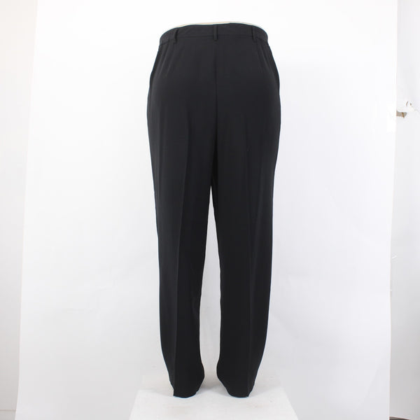 Linda Allard Ellen Tracy Sz 18 x 31 Pant NEW 202 Black Pleated Straight Leg Pant