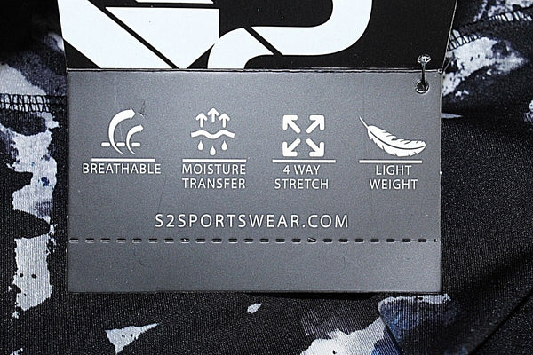 S2 Sportswear NEW XL x 28 Black Blue Gray Multi Poly Spandex  Activewear Pant