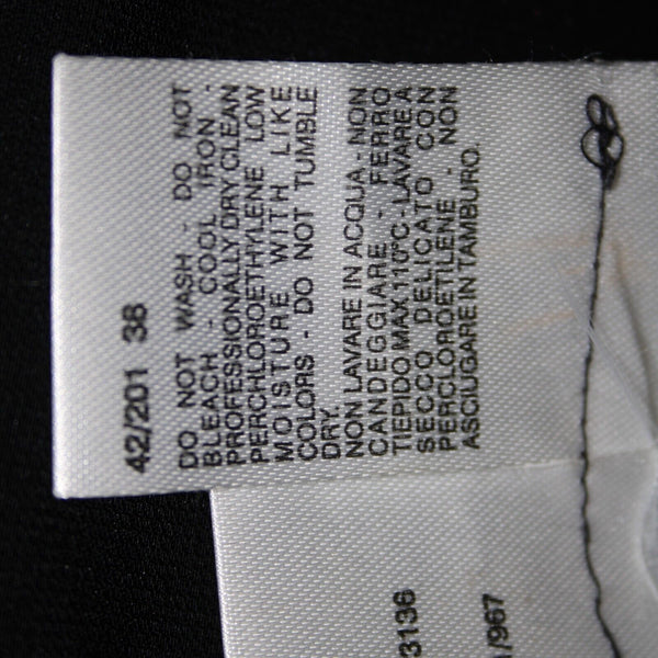 'S Max Mara Sz 4 Black Drawstring Neckline Triacetate Polyester Cap Sleeve Top