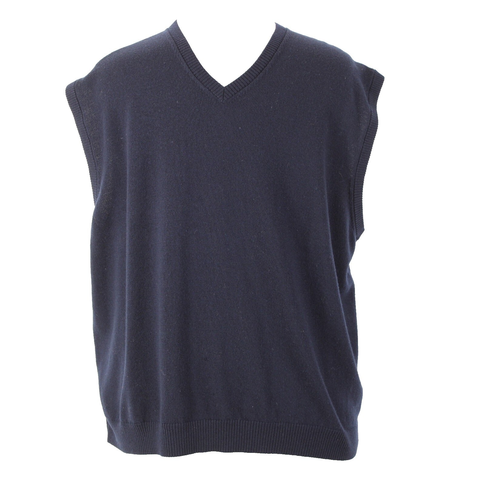 Pronto Uomo Sz 3X Navy Blue V Neck 100% Extra Fine Merino Wool Sweater Vest
