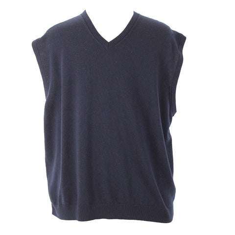 Pronto Uomo Sz 3X Navy Blue V Neck 100% Extra Fine Merino Wool Sweater Vest