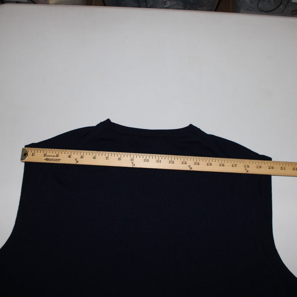 Pronto Uomo Sz 3X Navy Blue V Neck 100% Extra Fine Merino Wool Sweater Vest